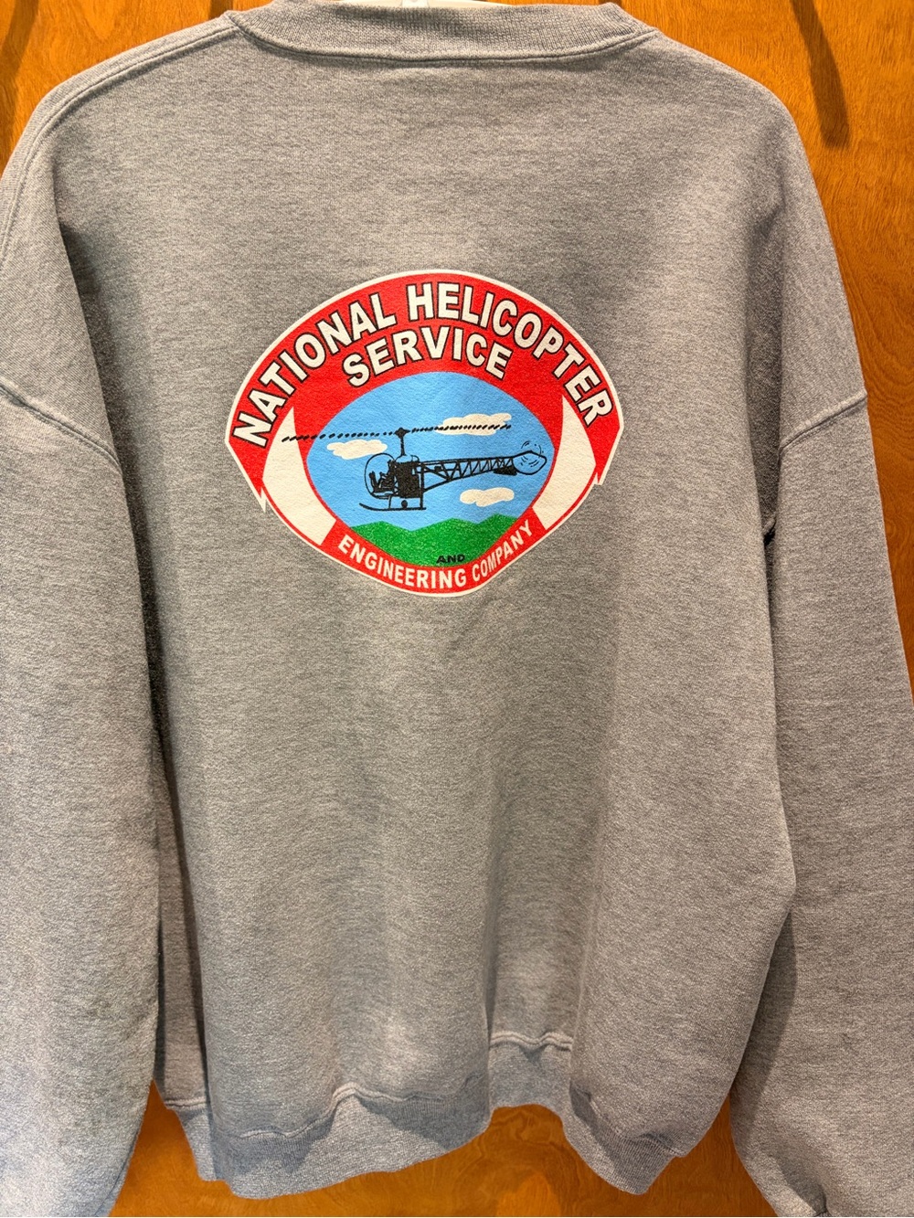 Vintage Crewneck Sweatshirt with Front and Back Helicopter Graphic Mens size XL